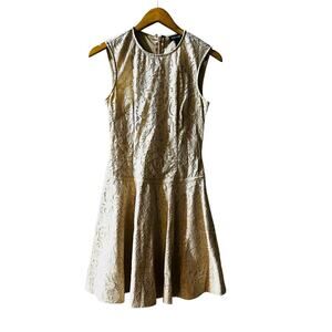 Bebe Lace Sleeveless Drop Waist Dress Size S Small Cream